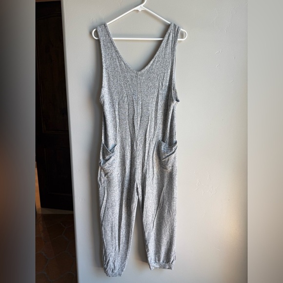 Pink Blush Gray Sleeveless Jumpsuit Maternity - Picture 1 of 4